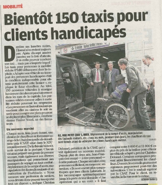 Attestation Conducteur Accompagnateur Personnes &agrave; Mobilit&eacute; R&eacute;duite Permis B, Taxi, Vtc (TPMR)